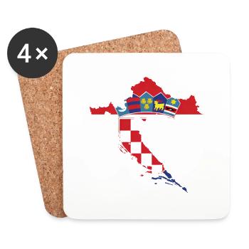 croatia hrvatska croatia hrv hr adria tourism sea - Coasters (set of 4) - white - Front