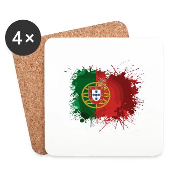 Portugal drapeau en tant que taches de couleur - Dessous de verre (lot de 4) - blanc - Devant