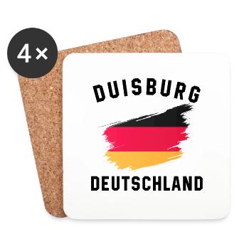 Germany Flag - Artistic Design in Pins - Coasters (set of 4) - white - Front