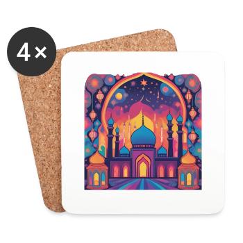 Ramadan Gift Eid Mubarak Islam Allah Muslim - Coasters (set of 4) - white - Front