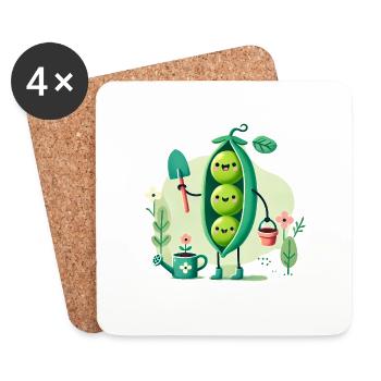 polka dots - Coasters (set of 4) - white - Front