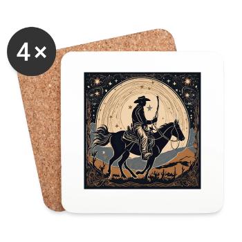 Cowboy Design - Untersetzer (4er-Set) - Weiß - Vorne