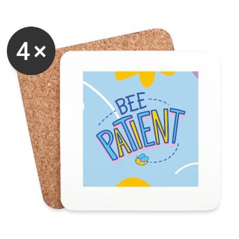 "Bee Patient Motivational Cute Design" - Coasters (set of 4) - white - Front