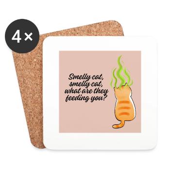 "Smelly Cat Funny Pop Culture Quote Design" - Coasters (set of 4) - white - Front