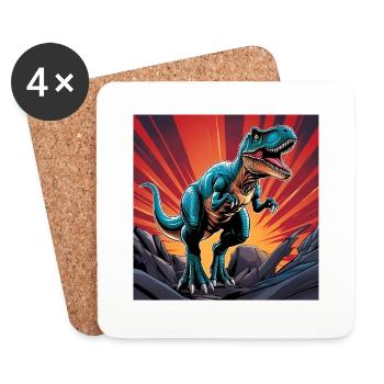 Dinosaure - Dessous de verre (lot de 4) - blanc - Devant