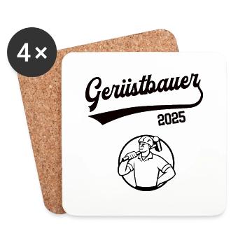 Gerüstbauer 2025 Beruf Gerüstbau Lehre Lehrling - Untersetzer (4er-Set) - Weiß - Vorne