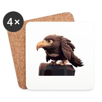 Bande dessinée Eagle - Dessous de verre (lot de 4) - blanc - Devant