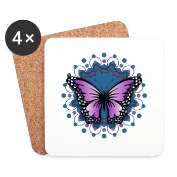 Schmetterling - Untersetzer (4er-Set) - Weiß - Vorne
