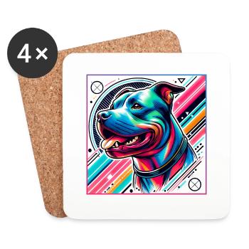 Dog profile - Coasters (set of 4) - white - Front