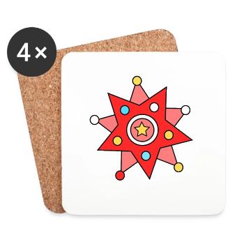 Étoiles différentes - Dessous de verre (lot de 4) - blanc - Devant