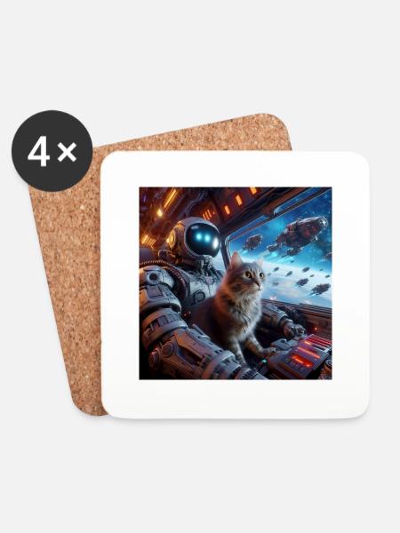 SPACE V 1 - Coasters (set of 4) - white