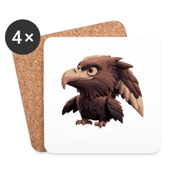 Bande dessinée Eagle - Dessous de verre (lot de 4) - blanc - Devant