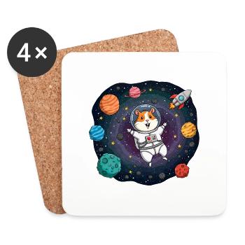 Weltraum Hamster Astronaut - Untersetzer (4er-Set) - Weiß - Vorne