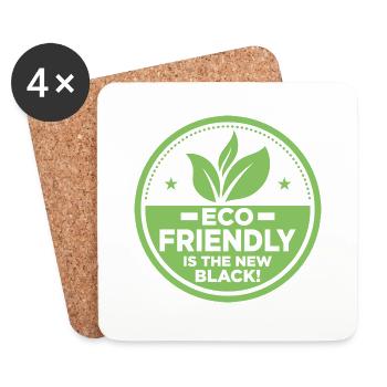 Eco-friendly Is The New Black! Earth Day Planet - Untersetzer (4er-Set) - Weiß - Vorne