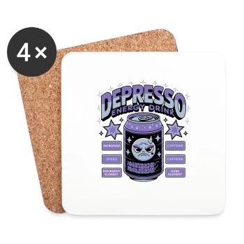 Depresso Energy Drink - Coasters (set of 4) - white - Front