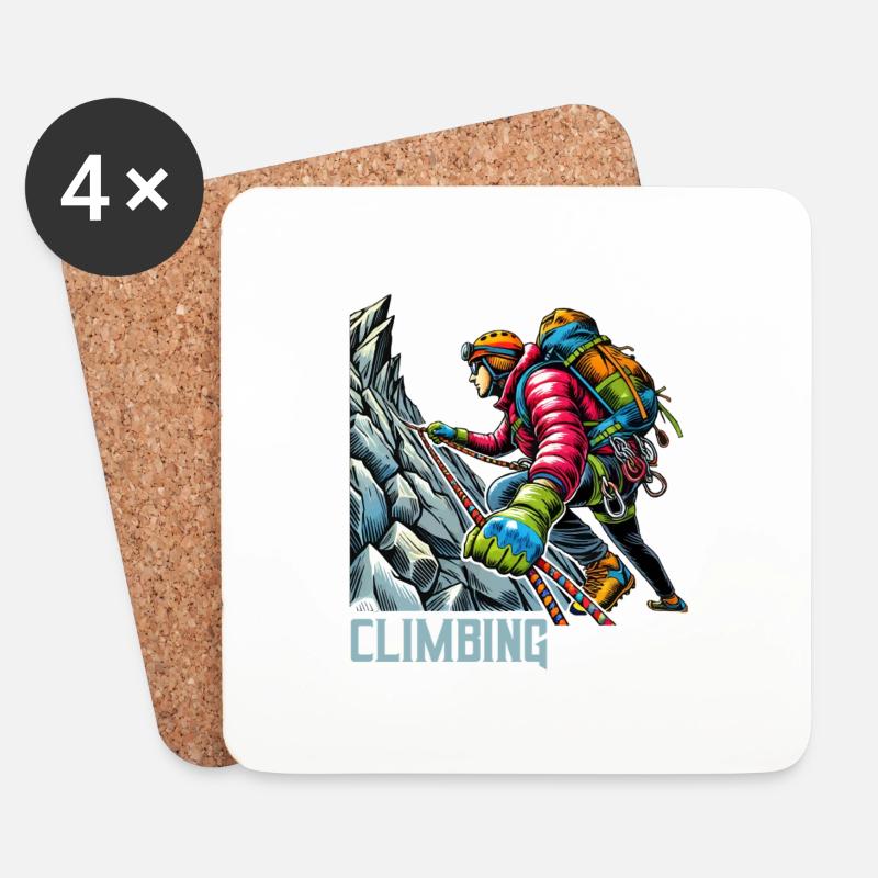 Mountaineering Climbing - Coasters (set of 4) - white