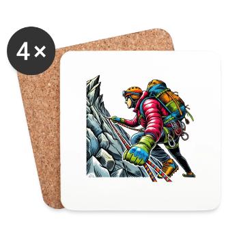 alpiniste - Dessous de verre (lot de 4) - blanc - Devant