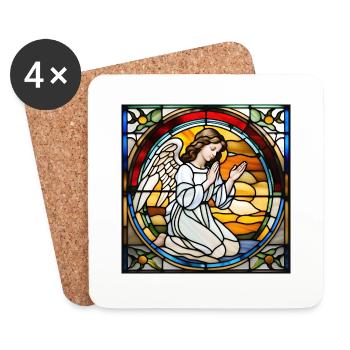 Praying Angel, Engel - Untersetzer (4er-Set) - Weiß - Vorne