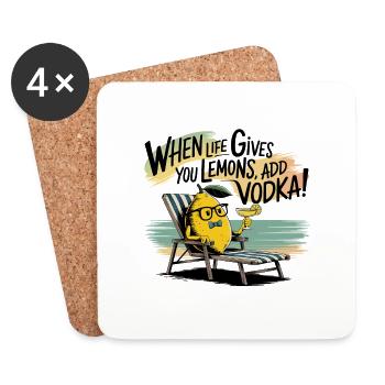 Quand la vie vous donne des citrons, ajoutez de la vodka - Dessous de verre (lot de 4) - blanc - Devant