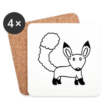 Fox Red Fox Wild Animal Clever Forest Inhabitants - Coasters (set of 4) - white - Front