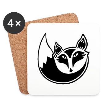 Renard roux Forêt sauvage Animal Cool Logo Icône - Dessous de verre (lot de 4) - blanc - Devant