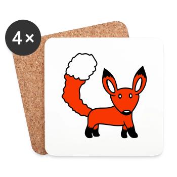 Fox Red Fox Wild Animal Clever Forest Inhabitants - Coasters (set of 4) - white - Front
