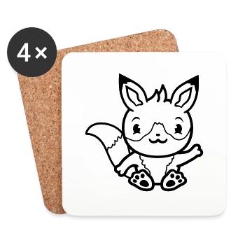 Fox Red Fox Wild Animal Clever Forest Inhabitants - Coasters (set of 4) - white - Front