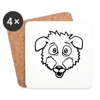 Fuchs Große Augen Erschrocken Glücklich Angst Cool - Untersetzer (4er-Set) - Weiß - Vorne