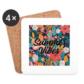 Summer Vibes - Untersetzer (4er-Set) - Weiß - Vorne