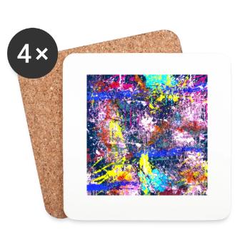 Ein Abstrakte buntes Fleckenbild - Untersetzer (4er-Set) - Weiß - Vorne