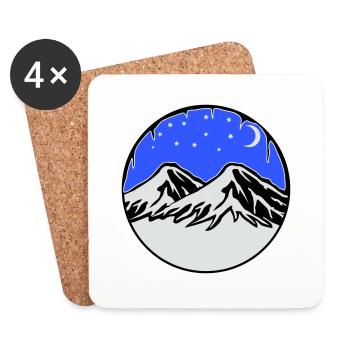 Starry sky mountains - Coasters (set of 4) - white - Front