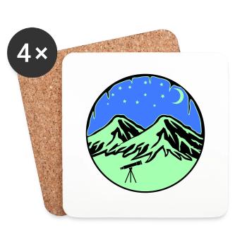 Starry Sky Mountains Telescope - Coasters (set of 4) - white - Front