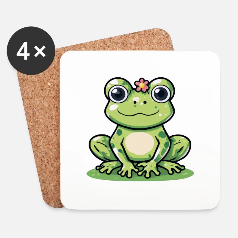frosch - Untersetzer (4er-Set) - Weiß