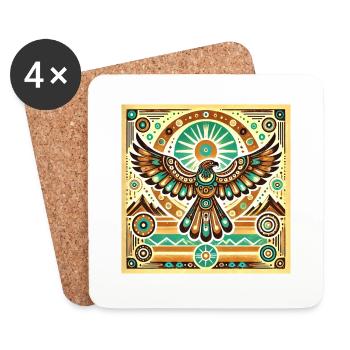 Aigle Power Animal - Dessous de verre (lot de 4) - blanc - Devant