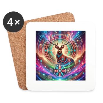 Spirit Animal Deer - Coasters (set of 4) - white - Front