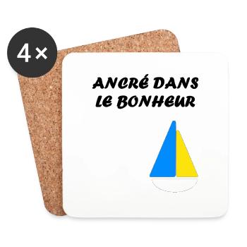 ancré dans le bonheur - Dessous de verre (lot de 4) - blanc - Devant