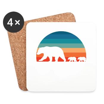 Papa Bear - Little Bears - Coasters (set of 4) - white - Front
