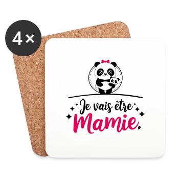 JE vais être mamie - Dessous de verre (lot de 4) - blanc - Devant