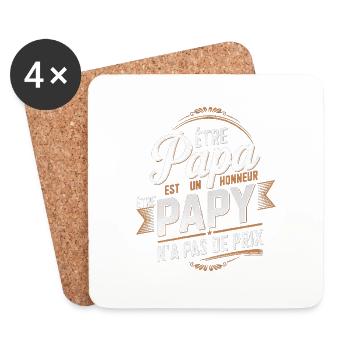 Grand-père - Être Papy n'a pas de Prix - Dessous de verre (lot de 4) - blanc - Devant