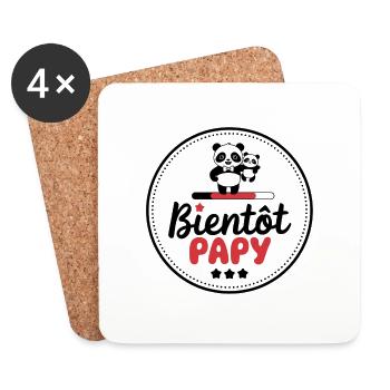 Bientôt papy - Dessous de verre (lot de 4) - blanc - Devant