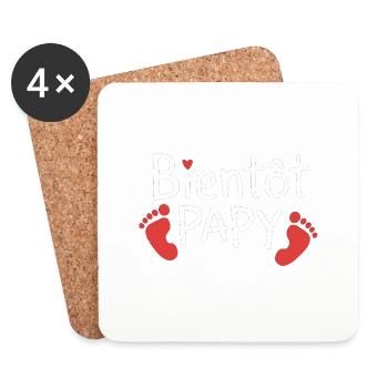Bientôt Papy - Dessous de verre (lot de 4) - blanc - Devant