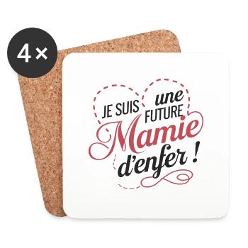 Je suis une Future Mamie d'enfer ! - Dessous de verre (lot de 4) - blanc - Devant