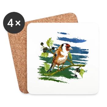Colorful bird - Coasters (set of 4) - white - Front