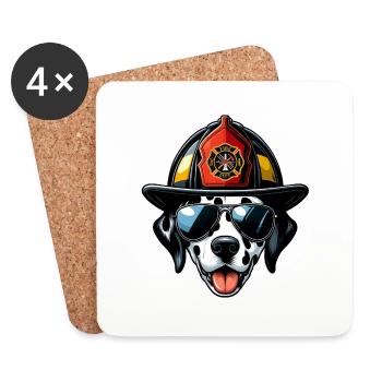 Fire Brigade Dalmatians - Coasters (set of 4) - white - Front