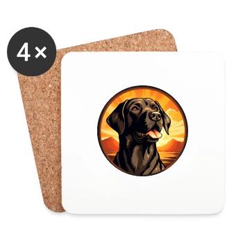 Hundefreund Labrador - Untersetzer (4er-Set) - Weiß - Vorne
