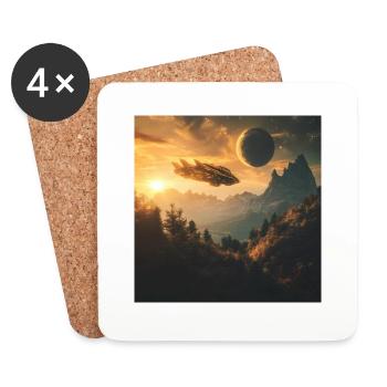 Earth 2 - Untersetzer (4er-Set) - Weiß - Vorne