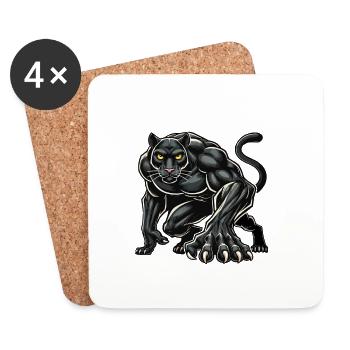 panther - Coasters (set of 4) - white - Front