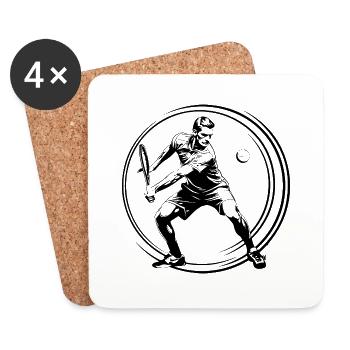 Tennis Players Sports - Coasters (set of 4) - white - Front