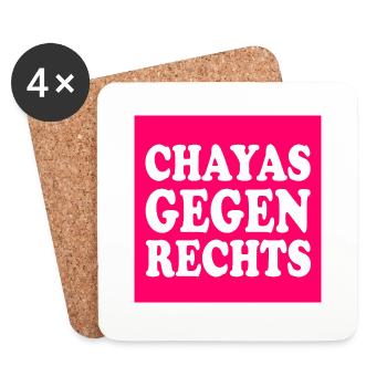chayas gegen rechts - Untersetzer (4er-Set) - Weiß - Vorne