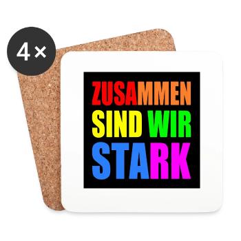 zusammen sind wir stark - Untersetzer (4er-Set) - Weiß - Vorne